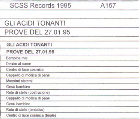 a157 gli acidi tonanti: prove del 27-01-95 1995 a157 gli acidi tonanti: prove del 27-01-95 1995